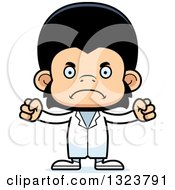 Clipart Of A Cartoon Mad Chimpanzee Monkey Doctor Royalty Free Vector Illustration