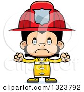 Clipart Of A Cartoon Mad Chimpanzee Monkey Firefighter Royalty Free Vector Illustration by Cory Thoman
