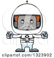 Cartoon Mad Orangutan Monkey Astronaut