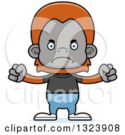 Clipart Of A Cartoon Mad Casual Orangutan Monkey Royalty Free Vector Illustration
