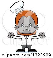 Cartoon Mad Orangutan Monkey Chef