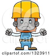 Cartoon Mad Orangutan Monkey Construction Worker