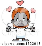 Clipart Of A Cartoon Mad Orangutan Monkey Cupid Royalty Free Vector Illustration