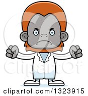 Clipart Of A Cartoon Mad Orangutan Monkey Doctor Royalty Free Vector Illustration