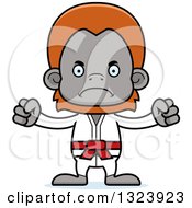 Cartoon Mad Karate Orangutan Monkey