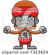Clipart Of A Cartoon Mad Orangutan Monkey Lifeguard Royalty Free Vector Illustration