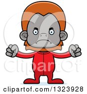 Clipart Of A Cartoon Mad Orangutan Monkey In Pjs Royalty Free Vector Illustration