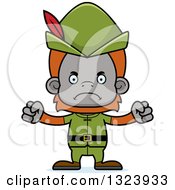 Cartoon Mad Robin Hood Orangutan Monkey