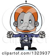 Clipart Of A Cartoon Mad Futuristic Space Orangutan Monkey Royalty Free Vector Illustration