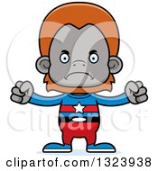 Clipart Of A Cartoon Mad Orangutan Monkey Super Hero Royalty Free Vector Illustration