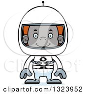 Clipart Of A Cartoon Happy Orangutan Monkey Astronaut Royalty Free Vector Illustration
