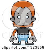 Clipart Of A Cartoon Happy Casual Orangutan Monkey Royalty Free Vector Illustration