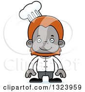 Clipart Of A Cartoon Happy Orangutan Monkey Chef Royalty Free Vector Illustration