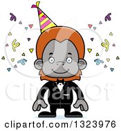 Clipart Of A Cartoon Happy Orangutan Party Monkey Royalty Free Vector Illustration by Cory Thoman