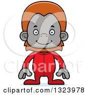 Poster, Art Print Of Clipart Of A  Cartoon Happy Orangutan Monkey In Pjs Royalty Free Vector Illustration