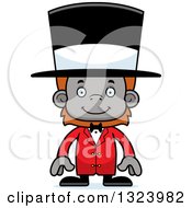 Clipart Of A Cartoon Happy Orangutan Monkey Circus Ringmaster Royalty Free Vector Illustration