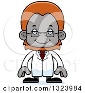 Clipart Of A Cartoon Happy Orangutan Monkey Scientist Royalty Free Vector Illustration by Cory Thoman