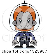 Clipart Of A Cartoon Happy Futuristic Space Orangutan Monkey Royalty Free Vector Illustration by Cory Thoman