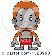 Clipart Of A Cartoon Happy Orangutan Monkey Swimmer Royalty Free Vector Illustration by Cory Thoman