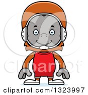 Clipart Of A Cartoon Happy Orangutan Monkey Wrestler Royalty Free Vector Illustration