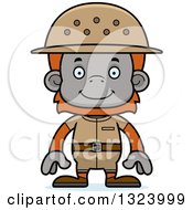 Clipart Of A Cartoon Happy Orangutan Monkey Zookeeper Royalty Free Vector Illustration by Cory Thoman