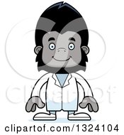 Clipart Of A Cartoon Happy Gorilla Doctor Royalty Free Vector Illustration