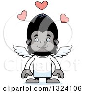 Poster, Art Print Of Cartoon Happy Gorilla Cupid