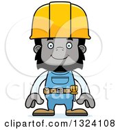 Poster, Art Print Of Cartoon Happy Gorilla Construction Worker