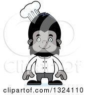Clipart Of A Cartoon Happy Gorilla Chef Royalty Free Vector Illustration