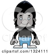 Clipart Of A Cartoon Happy Casual Gorilla Royalty Free Vector Illustration