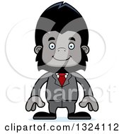 Poster, Art Print Of Cartoon Happy Gorilla Businessman
