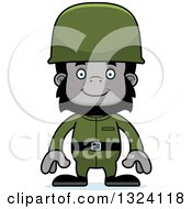 Poster, Art Print Of Cartoon Happy Gorilla Soldier
