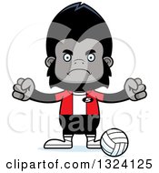 Clipart Of A Cartoon Mad Gorilla Volleyball Player Royalty Free Vector Illustration