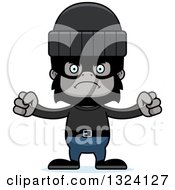 Clipart Of A Cartoon Mad Gorilla Robber Royalty Free Vector Illustration