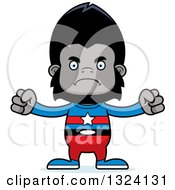 Clipart Of A Cartoon Mad Gorilla Super Hero Royalty Free Vector Illustration