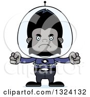 Clipart Of A Cartoon Mad Futuristic Space Gorilla Royalty Free Vector Illustration