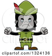 Clipart Of A Cartoon Mad Gorilla Robin Hood Royalty Free Vector Illustration