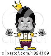 Clipart Of A Cartoon Mad Gorilla Prince Royalty Free Vector Illustration