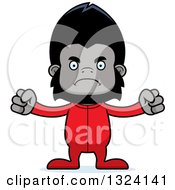 Clipart Of A Cartoon Mad Gorilla In Pjs Royalty Free Vector Illustration