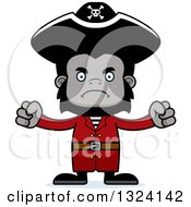 Clipart Of A Cartoon Mad Gorilla Pirate Royalty Free Vector Illustration