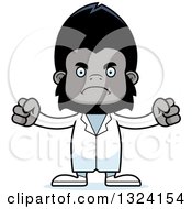 Clipart Of A Cartoon Mad Gorilla Doctor Royalty Free Vector Illustration