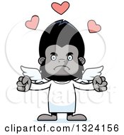Clipart Of A Cartoon Mad Gorilla Cupid Royalty Free Vector Illustration