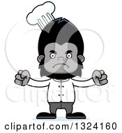 Clipart Of A Cartoon Mad Gorilla Chef Royalty Free Vector Illustration