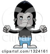 Clipart Of A Cartoon Mad Casual Gorilla Royalty Free Vector Illustration