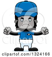 Clipart Of A Cartoon Mad Gorilla Baseball Player Royalty Free Vector Illustration