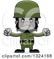 Clipart Of A Cartoon Mad Gorilla Soldier Royalty Free Vector Illustration