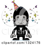 Poster, Art Print Of Cartoon Happy Party Gorilla