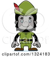 Cartoon Happy Gorilla Robin Hood