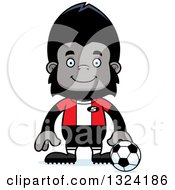Poster, Art Print Of Cartoon Happy Gorilla Soccer Player