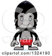 Clipart Of A Cartoon Happy Gorilla Swimmer Royalty Free Vector Illustration by Cory Thoman